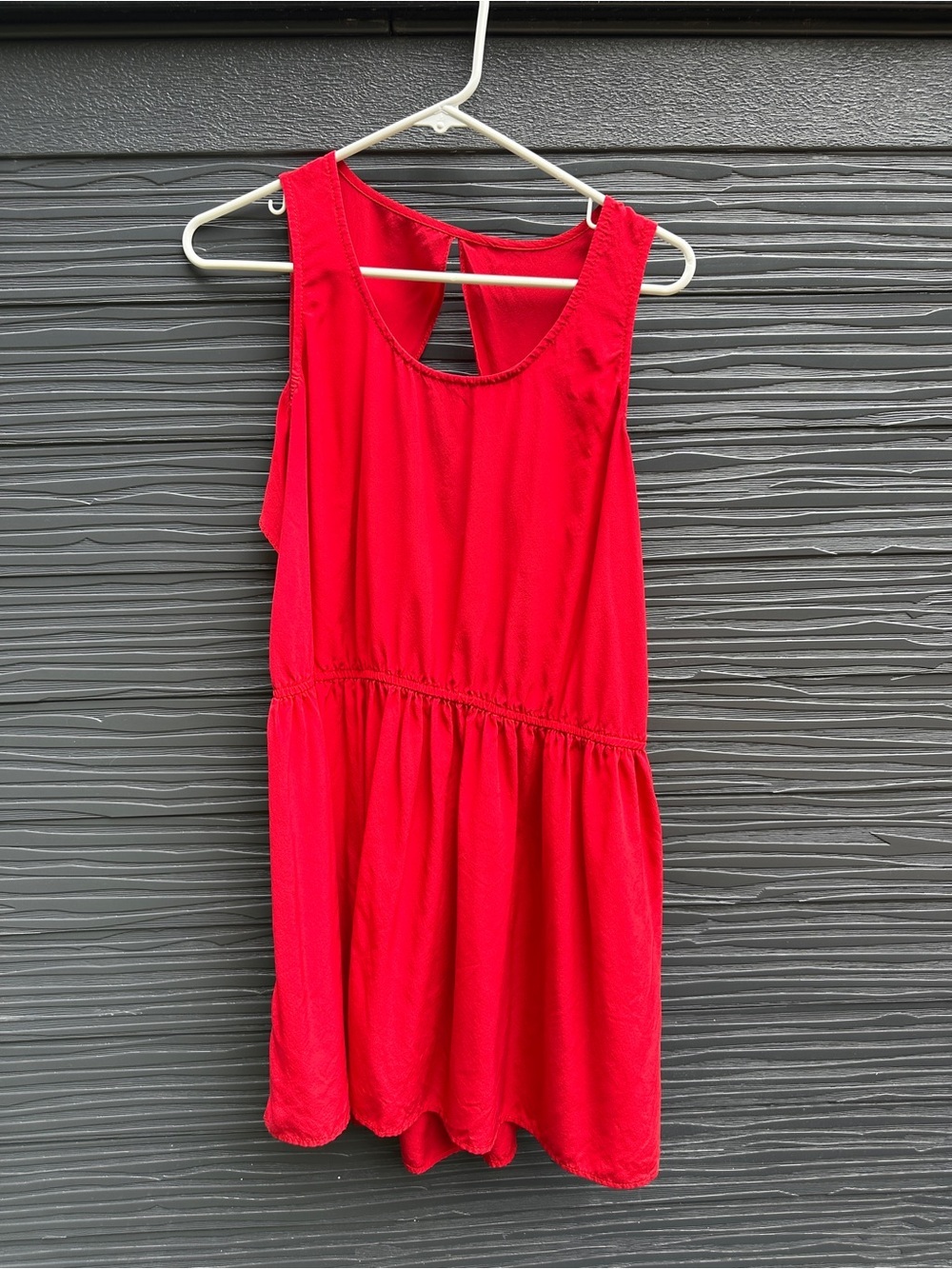 Aaron Ashe Red 100% Silk Sleeveless Babydoll Mini Dress Small